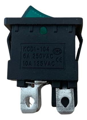 Imagem de Kit 10 Chave Gangorra Kcd1-104n Liga Desliga 4 Terminais Neon Verde