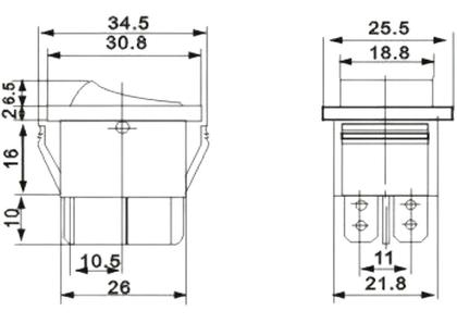 Imagem de Kit 10 - Chave Interruptor Gangorra Liga/desliga Kcd4-201 Escolha A Cor