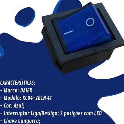 Imagem de Kit 10 - Chave Interruptor Gangorra Liga/desliga Kcd4-201 Escolha A Cor