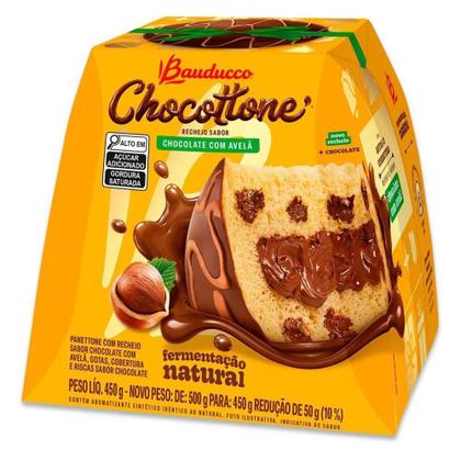 Imagem de Kit 10 Chocotones Bauducco - Chocolate com Avelã - 450g cada