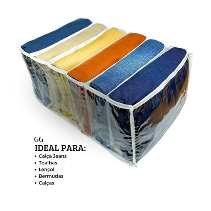 Imagem de Kit 10 Colmeia Organizadora de Guardaroupa ideal para Calça Jeans, Toalhas, Blusas, Lençol, Jaquetas. GG 40x25x20