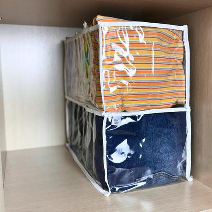 Imagem de Kit 10 Colmeia Organizadora de Guardaroupa ideal para Calça Jeans, Toalhas, Blusas, Lençol, Jaquetas. GG 40x25x20