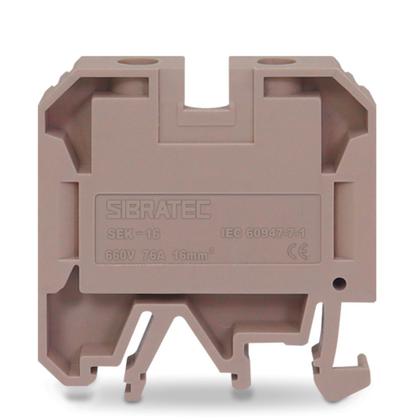 Imagem de Kit 10 Conector Borne Sak 16mm Bege para Trilho Din