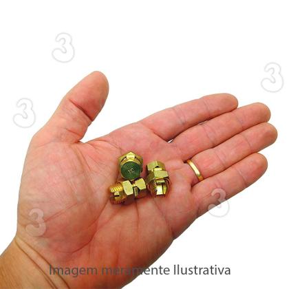 Imagem de Kit 10 Conector Parafuso Fendido Split Bolt 16mm Latão Emenda Cabos