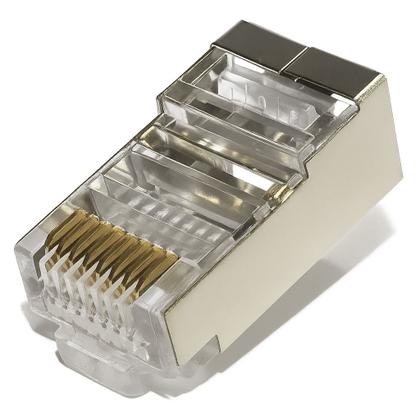 Imagem de Kit 10 conector plug modular rj45 cat6 blindado