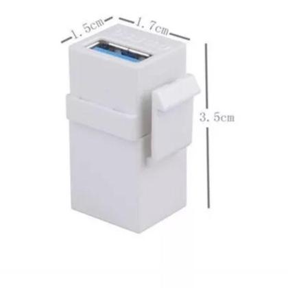 Imagem de Kit 10 Conectores Keystone USB 3.0 Embutir Branco