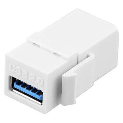 Imagem de Kit 10 Conectores Keystone USB 3.0 Embutir Branco