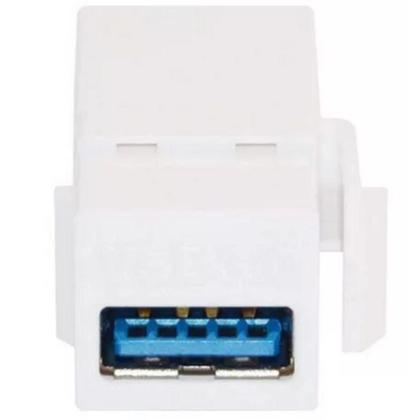 Imagem de Kit 10 Conectores Keystone USB 3.0 Embutir Branco