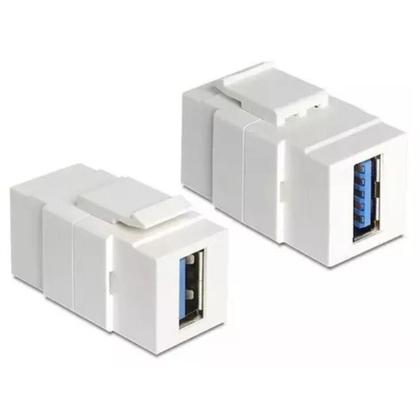 Imagem de Kit 10 Conectores Keystone USB 3.0 Embutir Branco