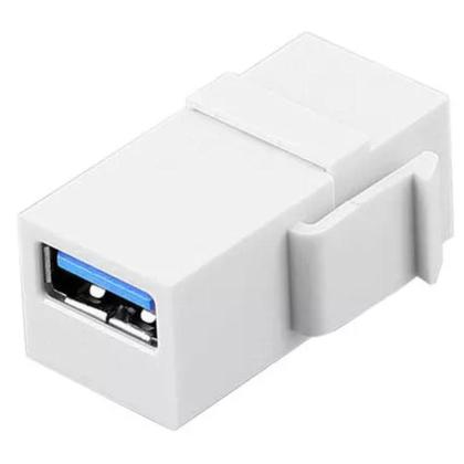 Imagem de Kit 10 Conectores Keystone USB 3.0 Embutir Branco