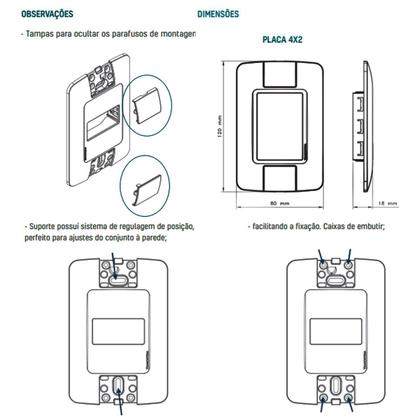 Imagem de Kit 10 Conjunto 1 Interruptor Simples Aria 4x2 Tramontina