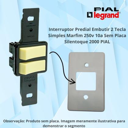 Imagem de Kit 10 Conjunto 2 Interruptores Simples 10a Sem Placa Silentoque