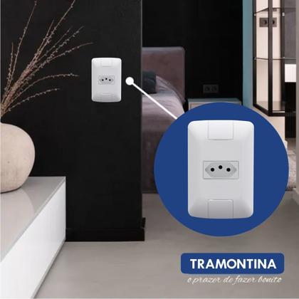 Kit 10 Conjunto 4x2 1 Tomada 2p+t Tramontina Aria 20a 250v Cor Branco Imagem de Kit 10 Conjunto 4x2 1 Tomada 2p+t Tramontina Aria 20a 250v Cor Branco