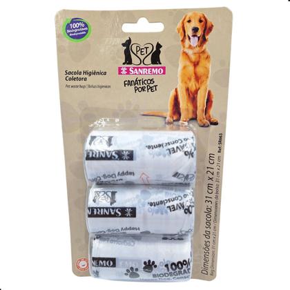 Imagem de Kit 10 Conjunto de Saquinho Coletror Higiênico Para Pet 4L Sanremo