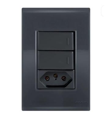 Imagem de Kit 10 Conjunto Int. Paralelo 2Tec + Tomada 20A Tramontina Liz Grafite