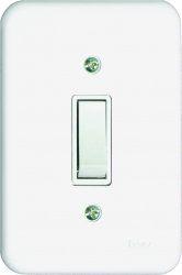 Imagem de Kit 10 Conjunto Interruptor 1 Tecla Simples 10A Embutir Radial Branco Completo