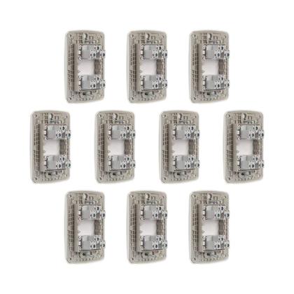 Imagem de Kit 10 Conjunto Montado Tomada Dupla 2P+T 10A 250V Pb S3B60440 Branco Miluz Schneider