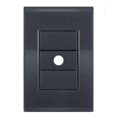 Imagem de Kit 10 Conjunto Placa 4x2 Com Furo Tramontina Liz Grafite