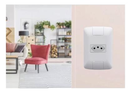 Imagem de Kit 10 Conjunto Tomada Tramontina Aria 4x2 10a Completa