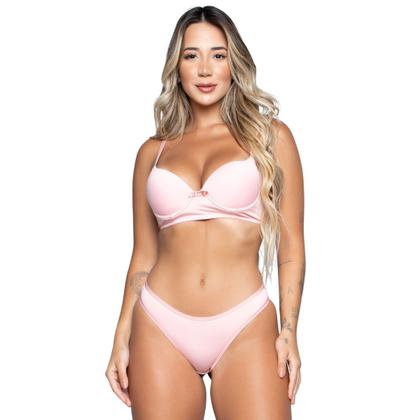 Imagem de Kit 10 Conjuntos Lingerie Básico Vekyo Calcinha e Sutiã Com Bojo