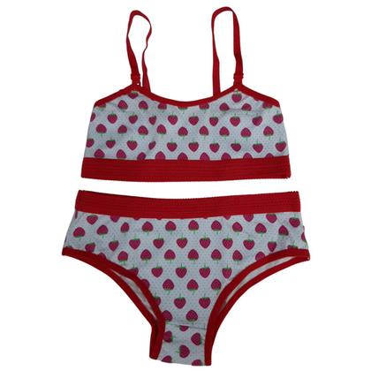 Imagem de Kit 10 Conjuntos Lingerie Infantil Top Calcinha Menina Moça