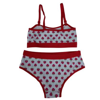 Imagem de Kit 10 Conjuntos Lingerie Infantil Top Calcinha Menina Moça