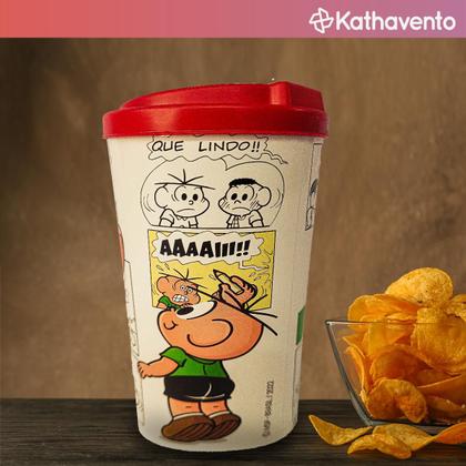 Imagem de Kit 10 Copo Bucks Turma da Mônica Com Tampa 500ml Quadrinhos