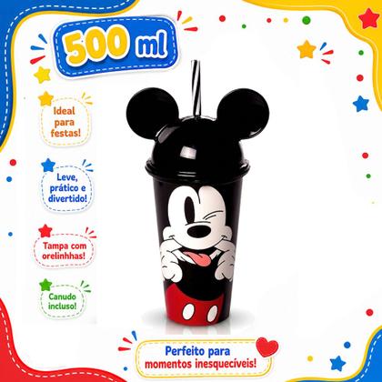 Imagem de Kit 10 Copo de Orelhas e Tiara Mickey para Festa Infantil Lembranças