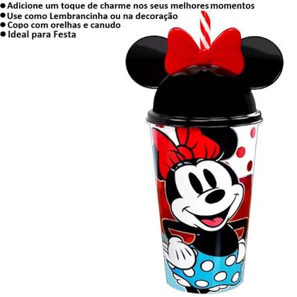 Imagem de Kit 10 Copo Minnie C/ Orelhas Festa Aniversario Infantil