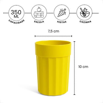 Imagem de Kit 10 Copos 350 ml de Plastico Merenda Festas Crianças Reutilizavel