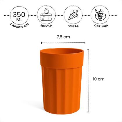 Imagem de Kit 10 Copos 350 ml de Plastico Merenda Festas Crianças Reutilizavel