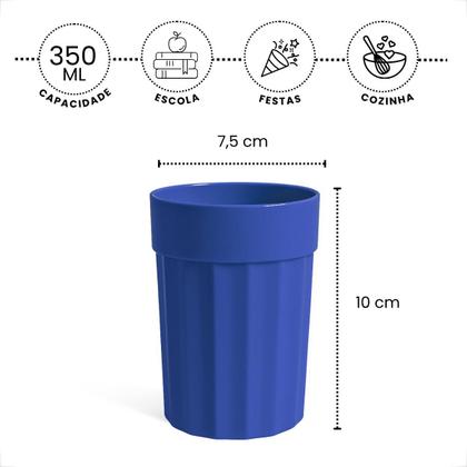 Imagem de Kit 10 Copos 350 ml de Plastico Merenda Festas Crianças Reutilizavel