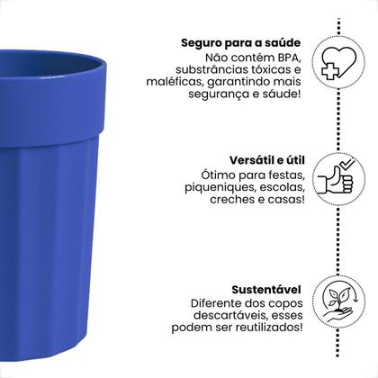 Imagem de Kit 10 Copos 350 ml de Plastico Merenda Festas Crianças Reutilizavel