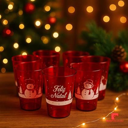 Imagem de Kit 10 Copos de Natal Personalizados em Acrílico Vermelho