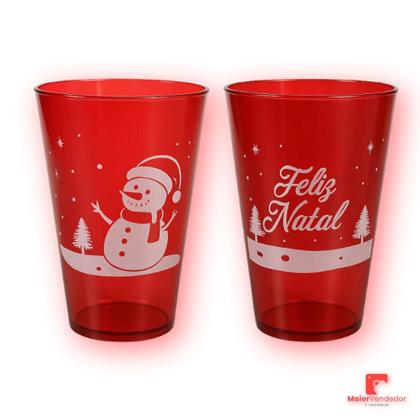 Imagem de Kit 10 Copos de Natal Personalizados em Acrílico Vermelho