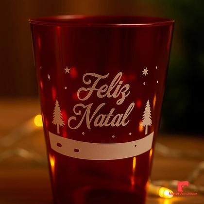 Imagem de Kit 10 Copos de Natal Personalizados em Acrílico Vermelho