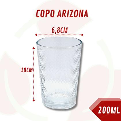 Imagem de Kit 10 Copos de Vidro 200ML Transparente para Agua e Suco
