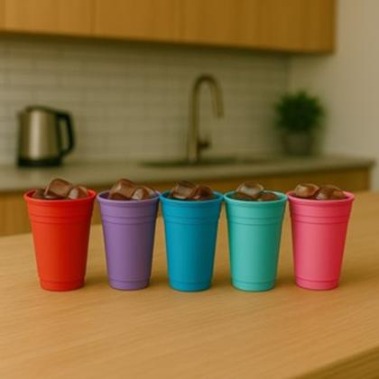 Imagem de Kit 10 Copos Plastico 300ml Reutilizavel Ideal para festas e eventos