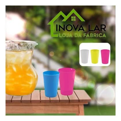 Imagem de Kit 10 Copos Plástico Resistente 400ml - Reutilizável