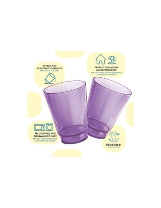 Imagem de Kit 10 Copos Plasticos 300 ml reutilizável lilas