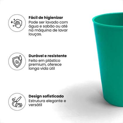Imagem de Kit 10 Copos Plásticos Coloridos 200ml Infantil Reutilizável e Resistente