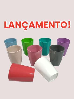 Imagem de Kit 10 copos plásticos coloridos 330 ml