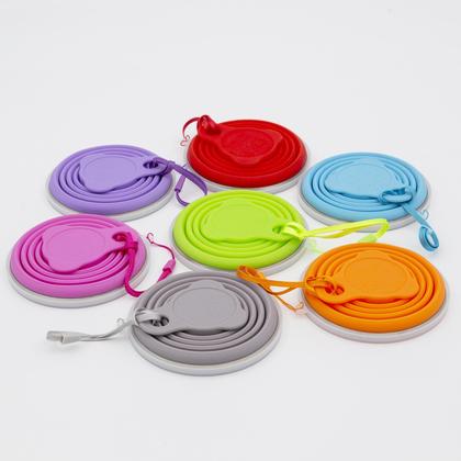 Imagem de Kit 10 Copos Silicone Dobrável Retrátil Tampa Borda Inox 270ml