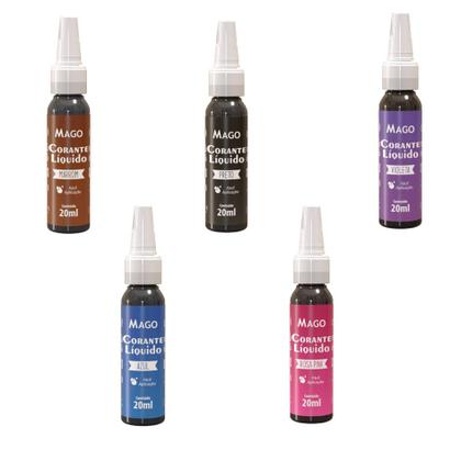 Kit 10 Corante Alimentício Liquido Mago - 20ml Confeitaria Imagem de Kit 10 Corante Alimentício Liquido Mago - 20ml Confeitaria