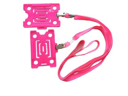 Imagem de kit 10 Cordão de pescoço + porta cracha completo- rosa