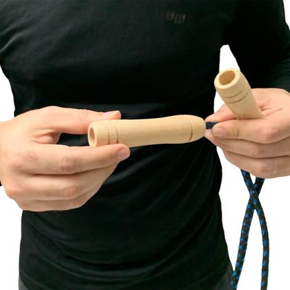 Imagem de Kit 10 Cordas de Pular Com Giro 2,5mts Com Pegada de Madeira Dafoca Sports