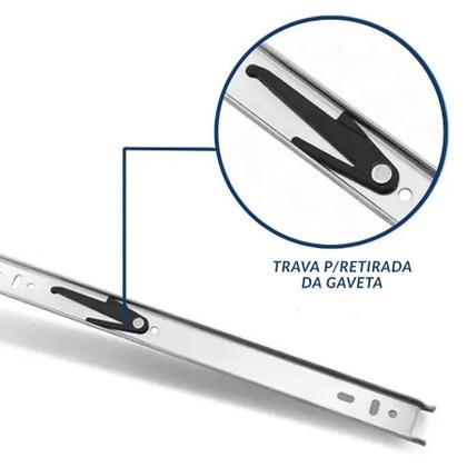 Imagem de Kit 10 Corrediças 30cm Telescópicas Light Aço 35mm 5 Pares
