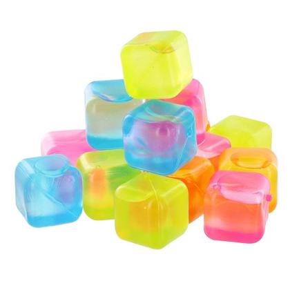 Imagem de Kit 10 Cubos De Gelo Artificial Reutilizável Colorido Kehome