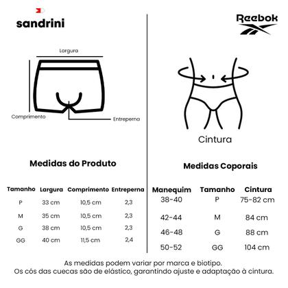 Imagem de Kit 10 Cueca Boxer Reebok Sem Costura Box com 1 Par de Meias Sandrini