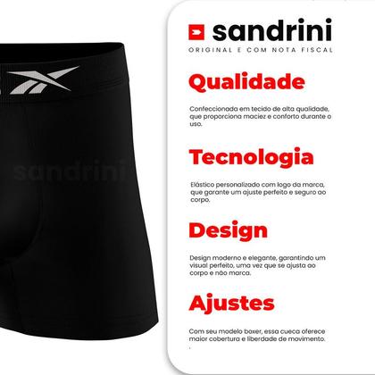 Imagem de Kit 10 Cueca Boxer Reebok Sem Costura Box com 1 Par de Meias Sandrini